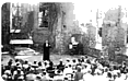 1951, Pfingsgottesdienst in der noch zerstörten Kirche